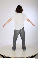 Whole Body Man T poses White Casual Slim Street photo references